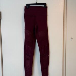 Burgundy High-Waisted Leggings